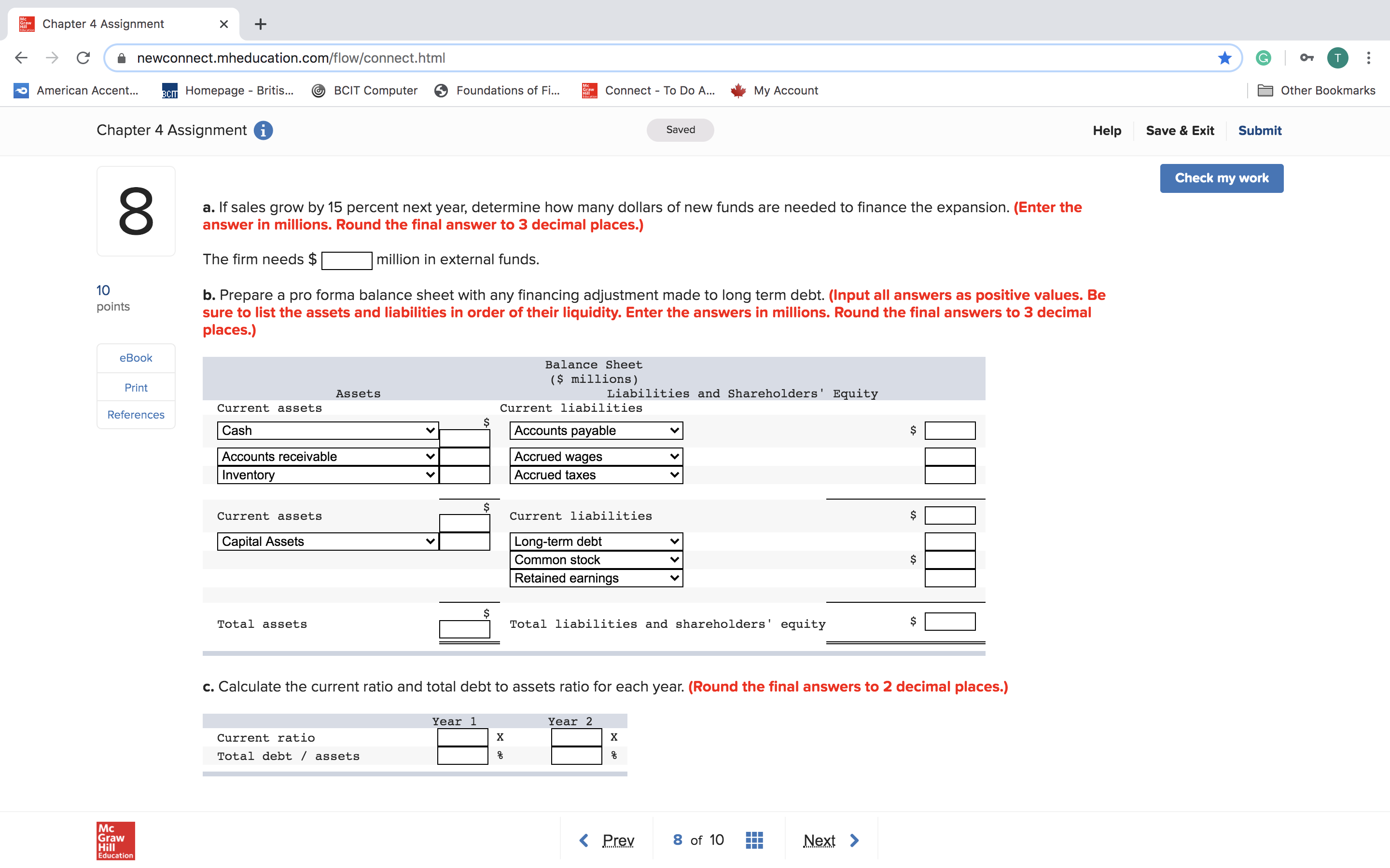 Assignment Chapter 4 Assignment of 10 Foundations of Fi... Connect - To