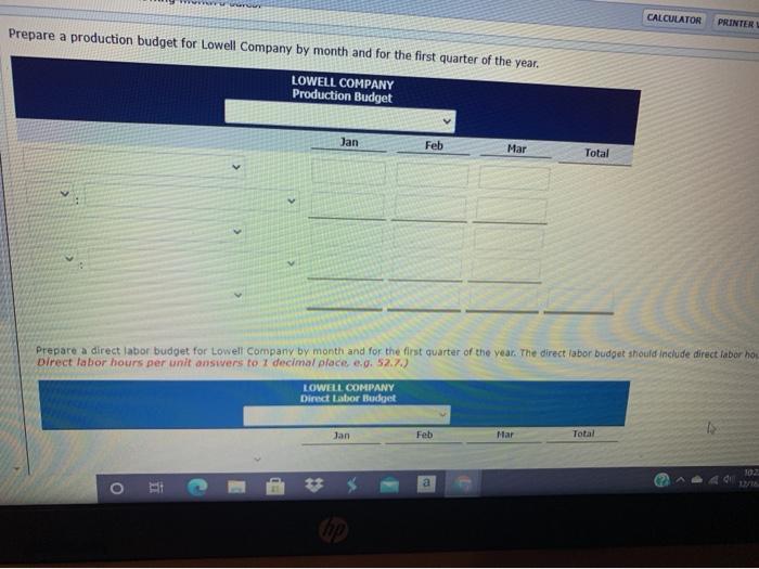 frames for pictures. The controller is responsible for preparing the master budget
