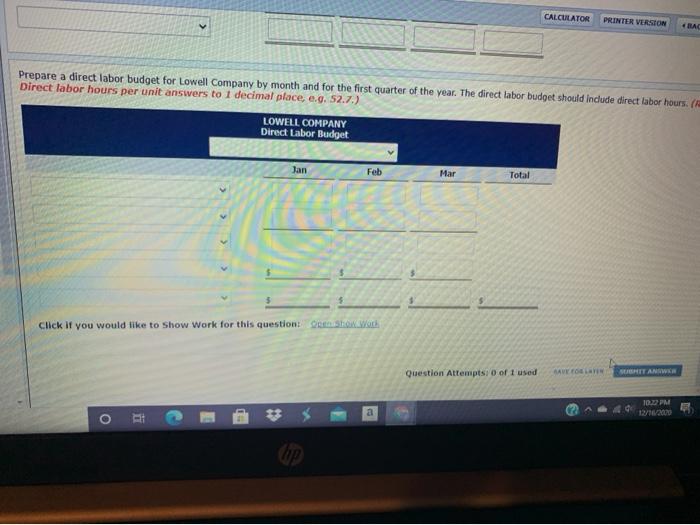 and has accumulated the following information for 2020. Estimated unit sales January