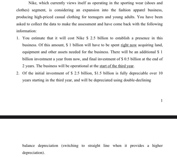  Nike, which currently views itself as operating in the sporting wear