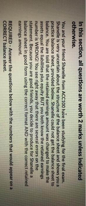 In this section, all questions are worth 2 marks unless indicated otherwise.