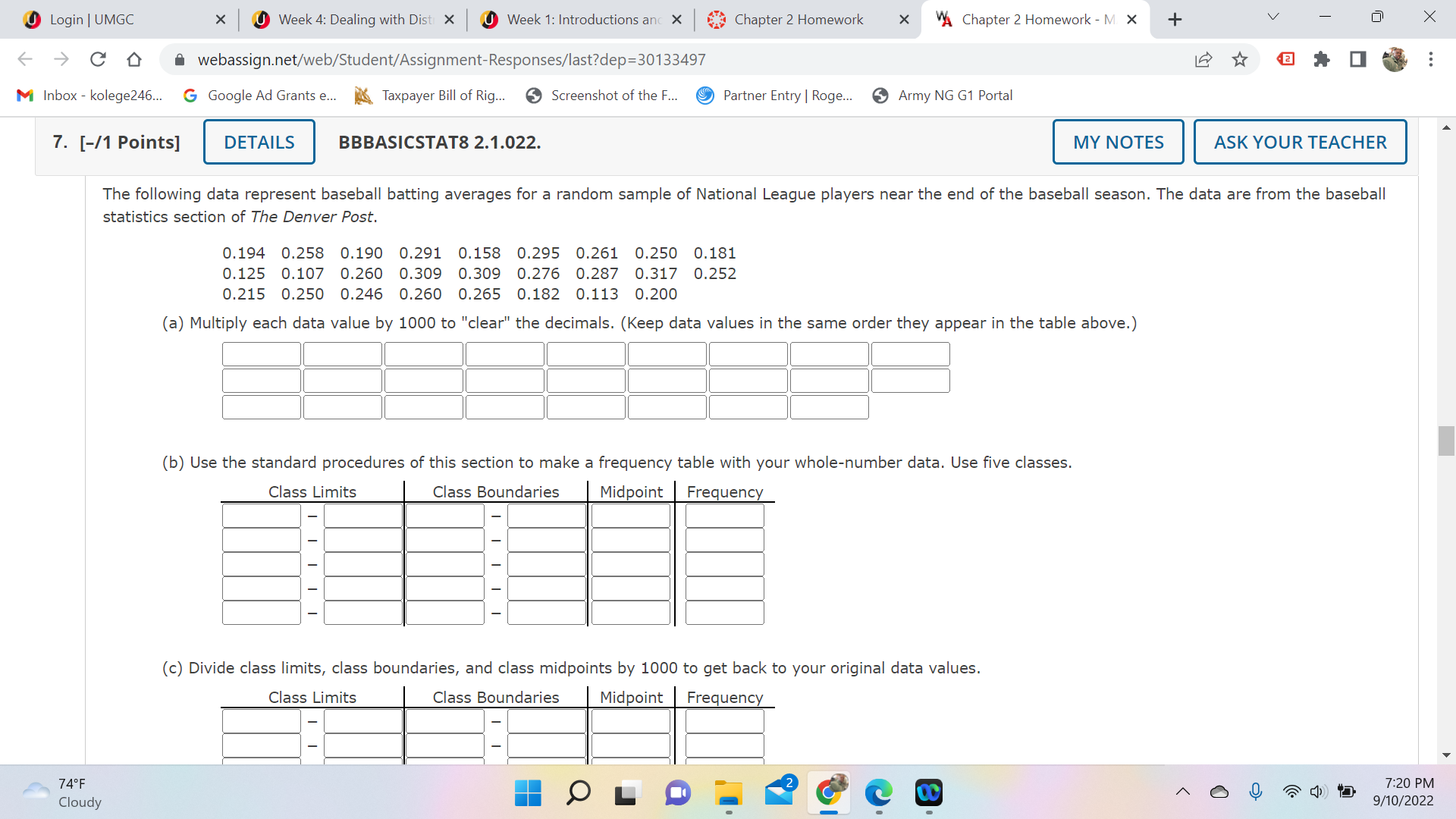the horizontal axis. A dot is then plotted over each data value