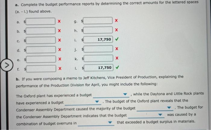 Runquist Company, a manufacturer of RUNQUIST COMPANY Budget Performance Report-Vice President, Production