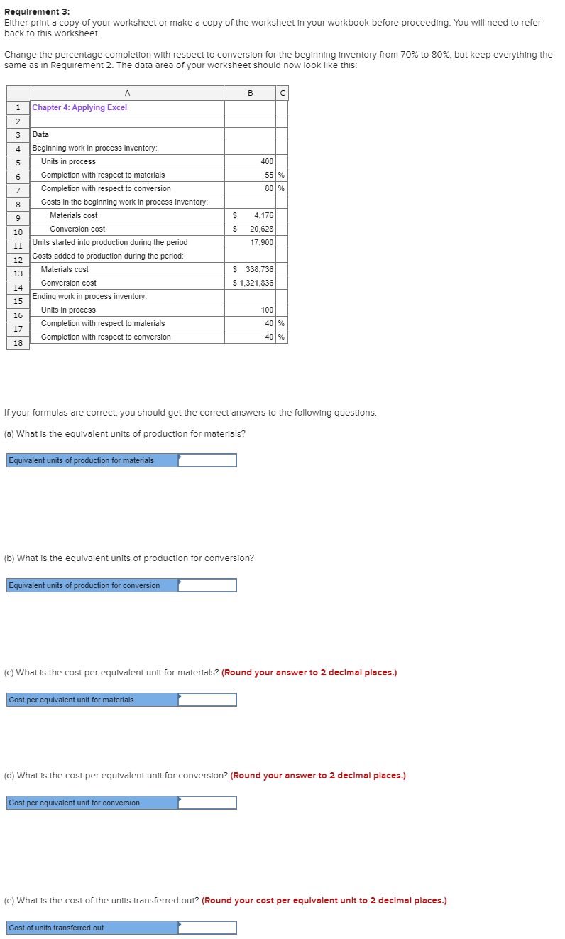 all of the numbers in the data area of your worksheet so