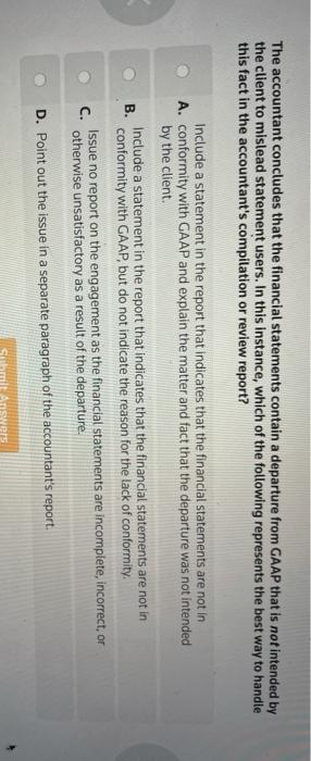 statement disclosure in a reviewed set of financial statements when the client