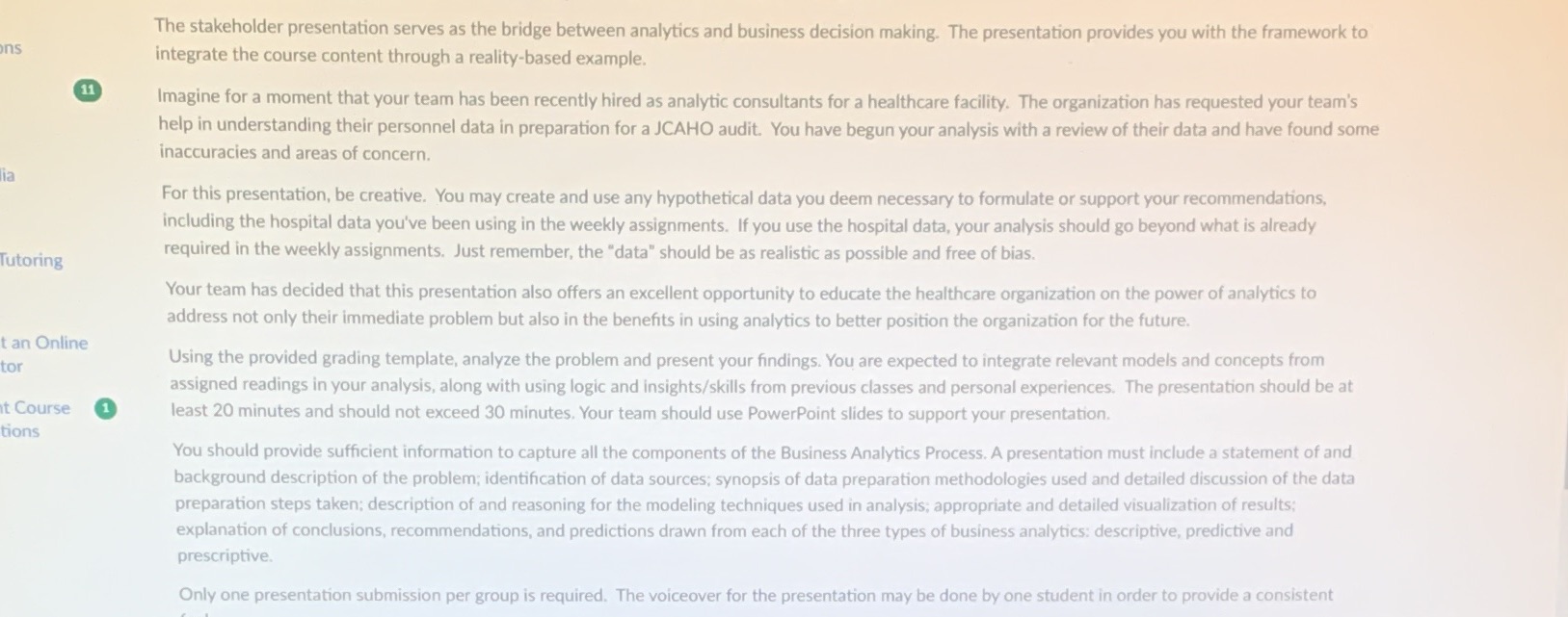 Find relevant data to use in this project please The stakeholder presentation