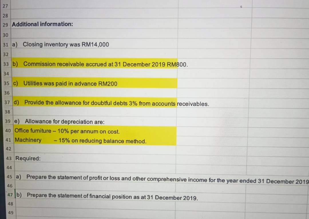 Microsoft Excel to do the working for these two questions as at