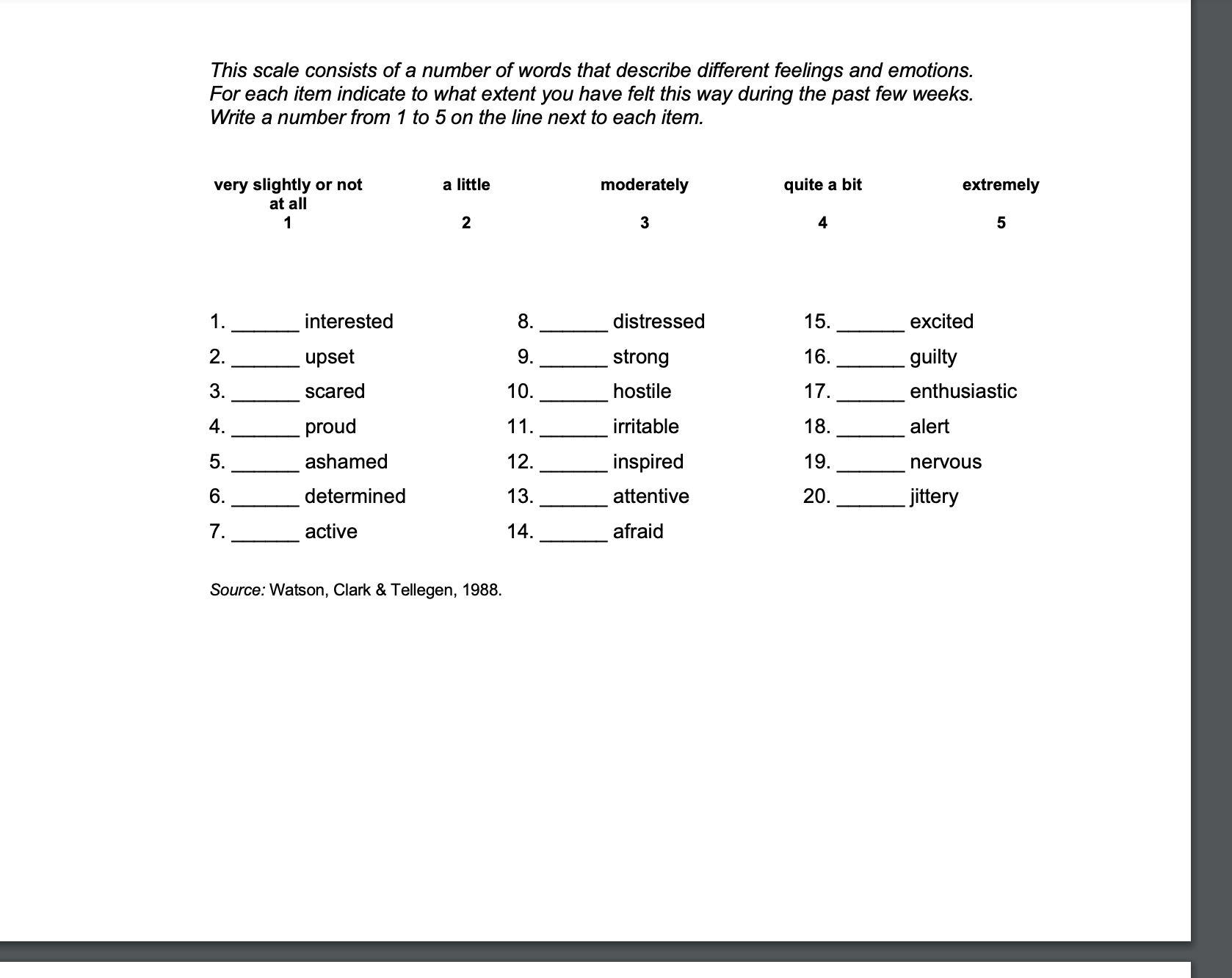 designed to explore the factors that impact on respondents' psychological adjustment and