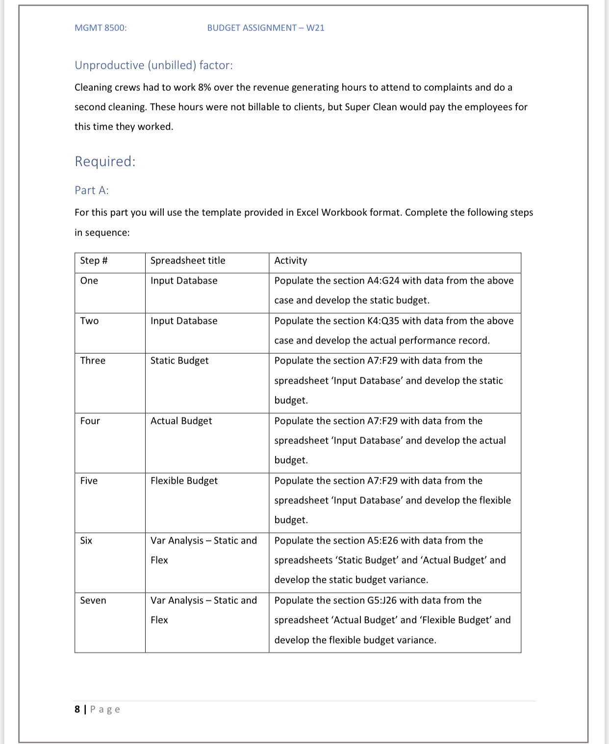 Need to prepare budget report in excel workbook whose images i