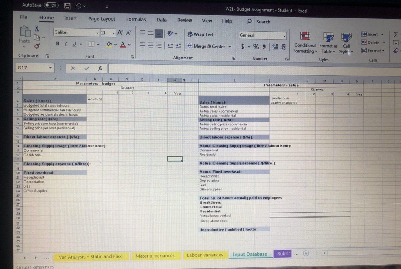 above case and develop the actual performance record. Populate the section A7:F29