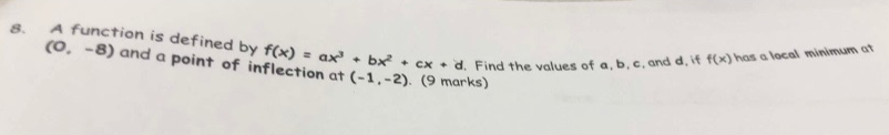 domain. (1 mark) b) Determine the intervals of increase/decrease and classify any