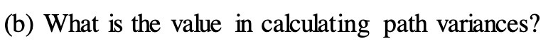 (b) What is the value in calculating path variances?