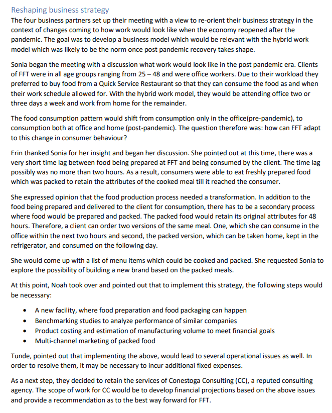 business partners gathered together for strategy session for their organization: Food for