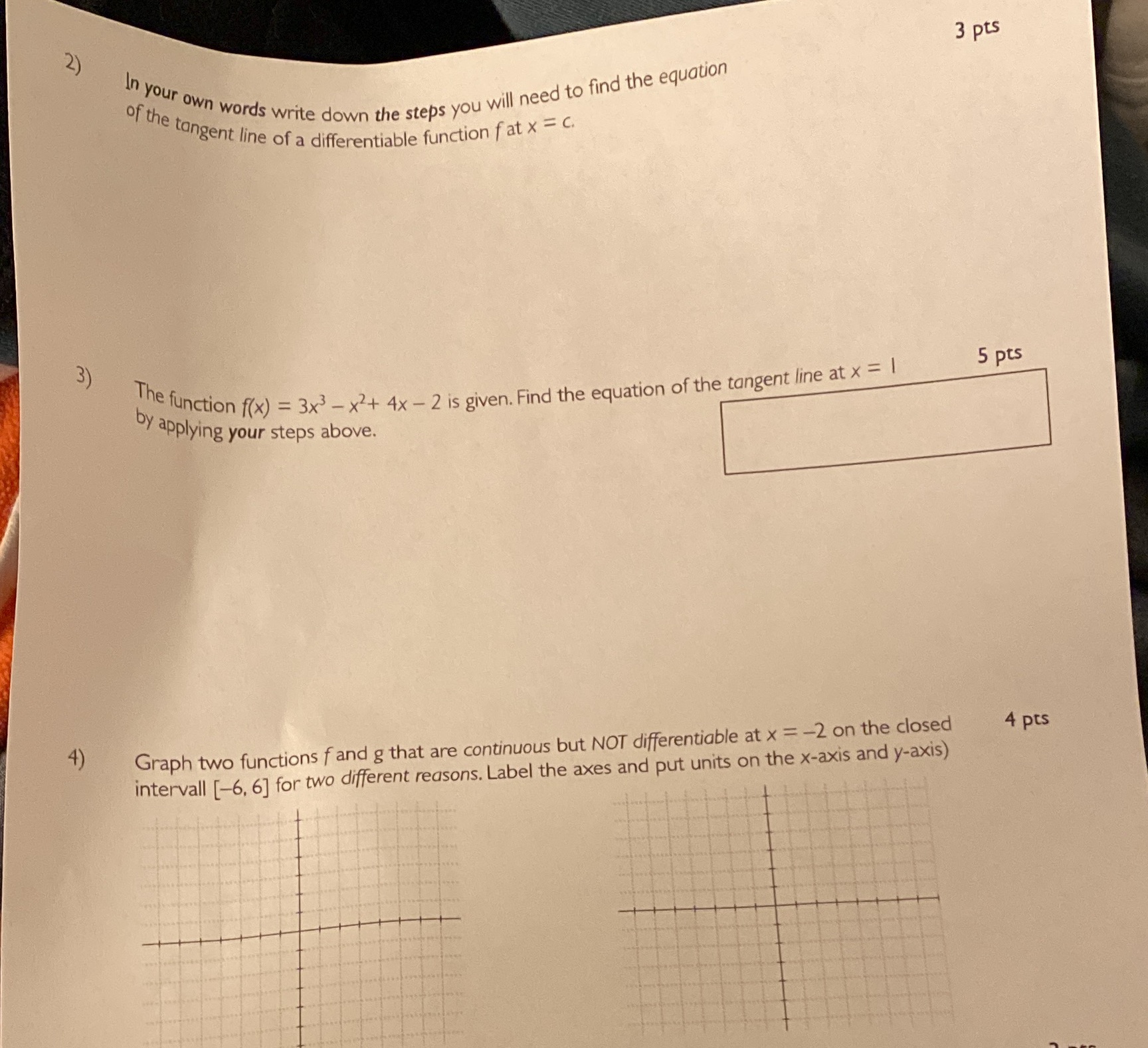 2 ) 3 pts In your own words write down the