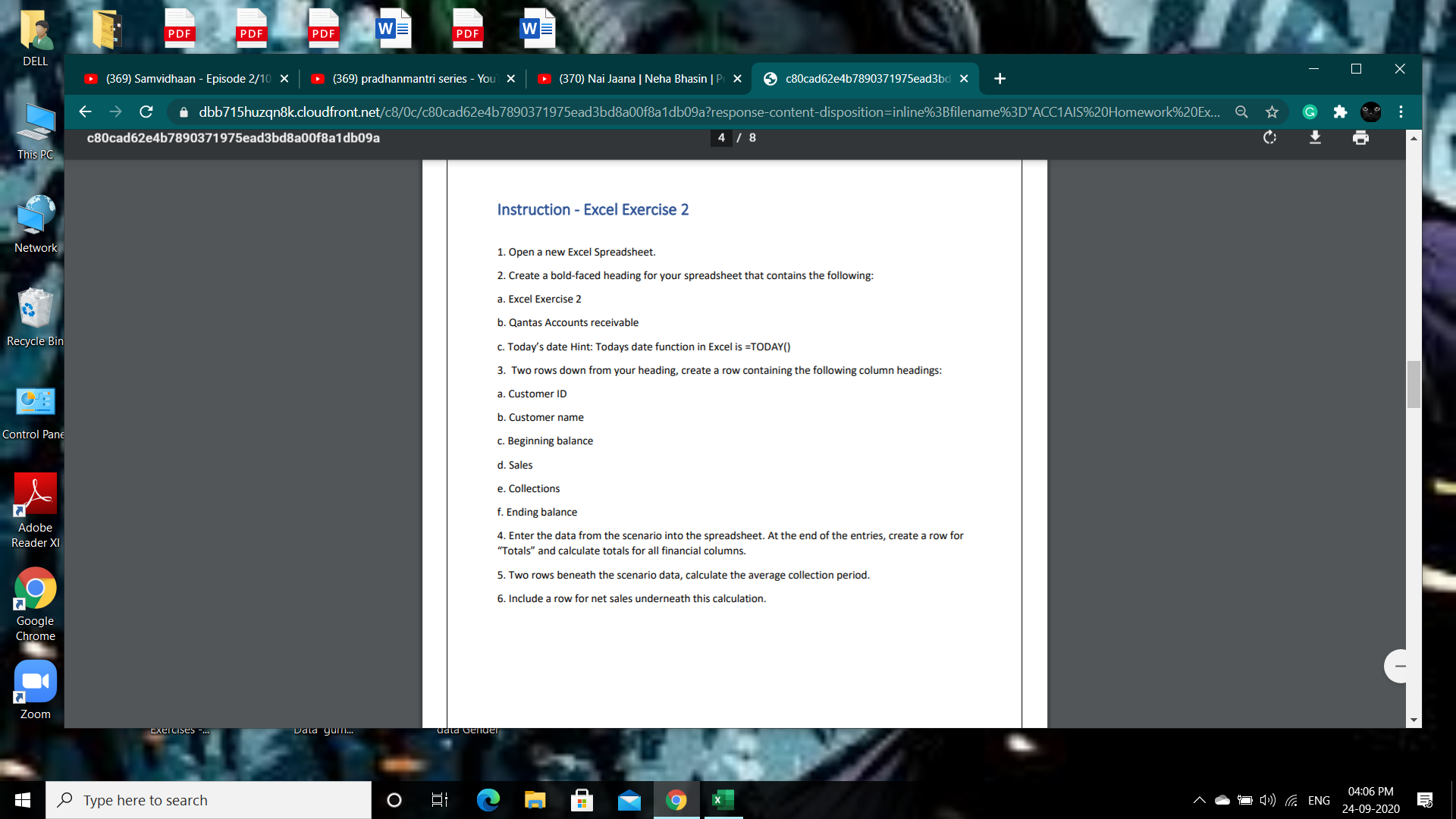 This PC c80cad62e467890371975ead3bd8a00f8a1db09a 1 / 8 C: Excel Exercise 1 Network Goal: