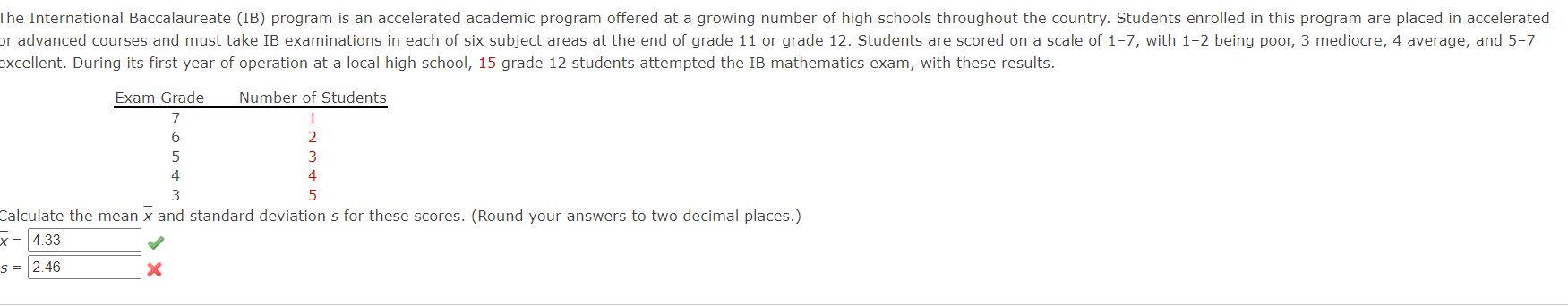 please help what i am i doing wrong The International Baccalaureate (IB)