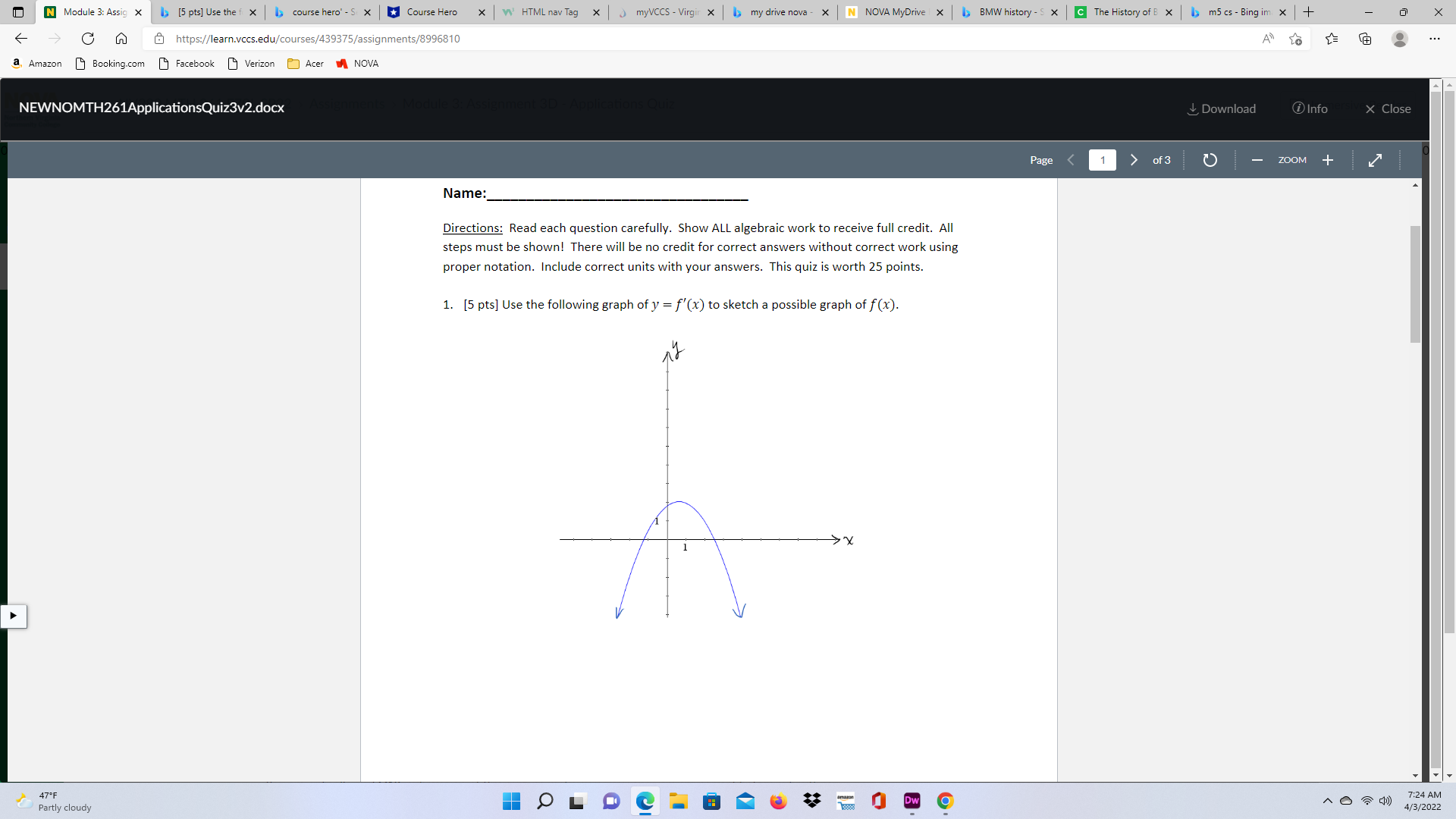  N Module 3: Assig X > [5 pts] Use the f