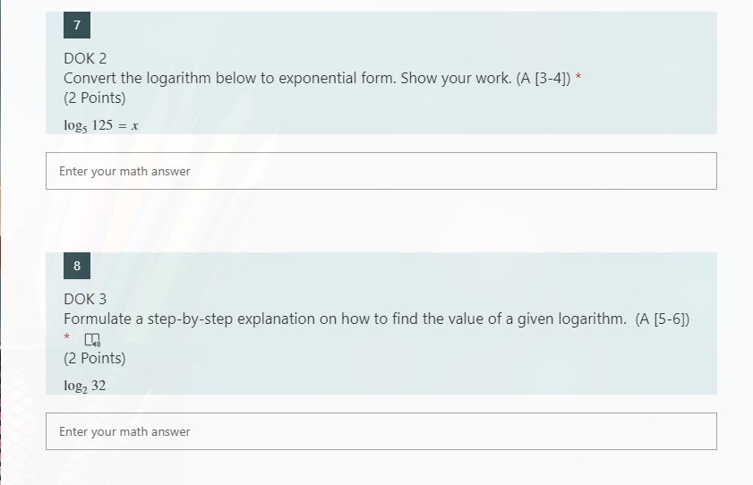 following sentence. (A [1-2]) The value of a is _. The value