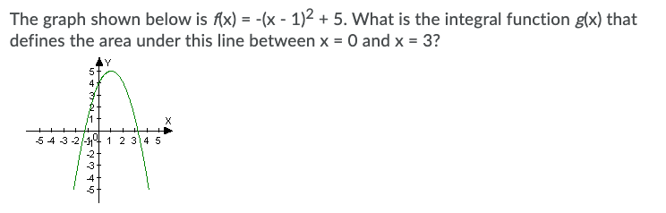 5. What is the integral function 30:} that defines the area under