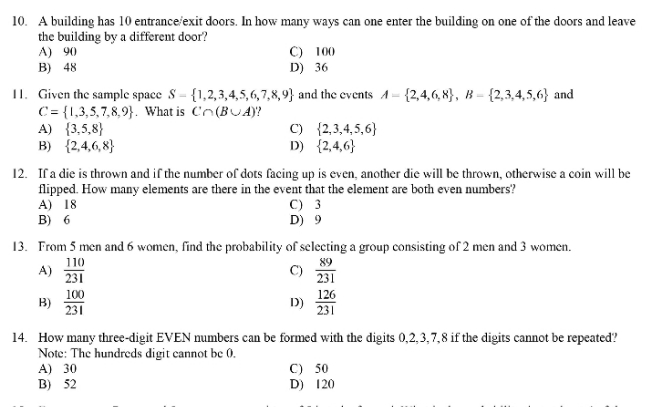 This is in Statistics and Probability. This is only multiple choice. Show