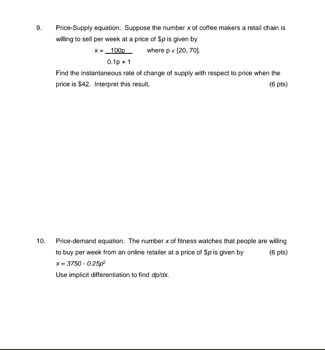 of f and the values of x where the tangent line is