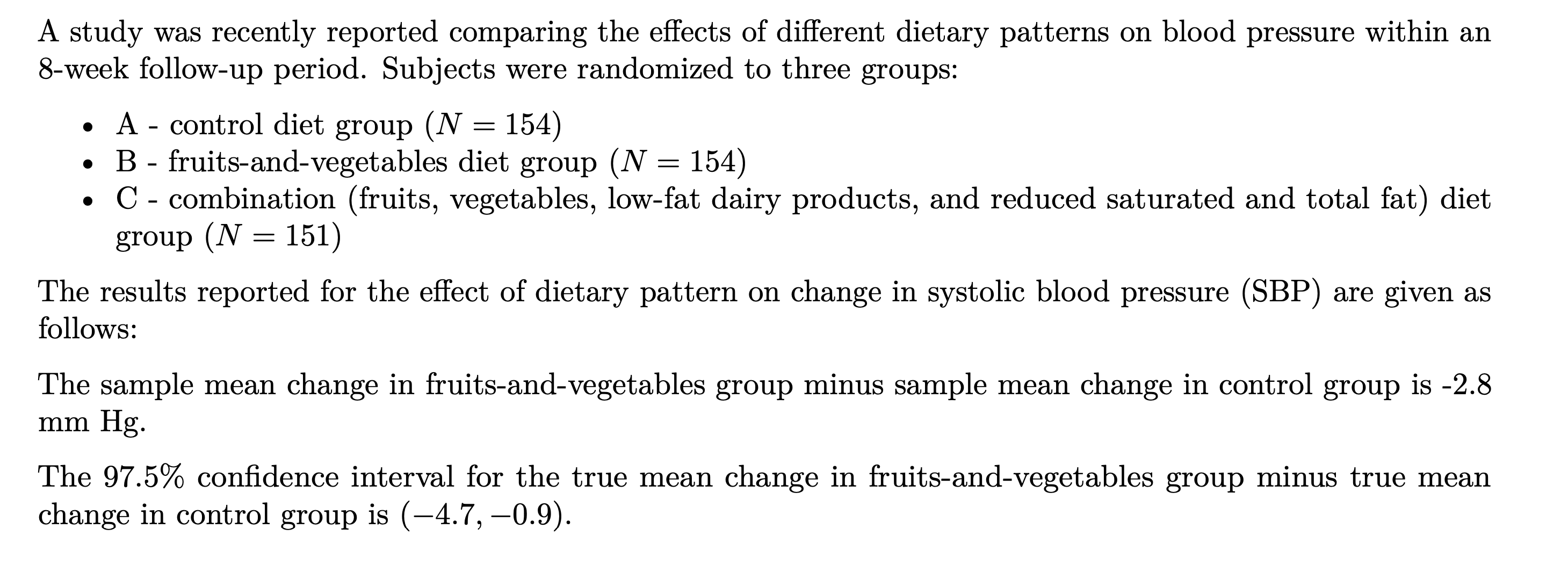 A study was recently reported comparing the effects of different dietary