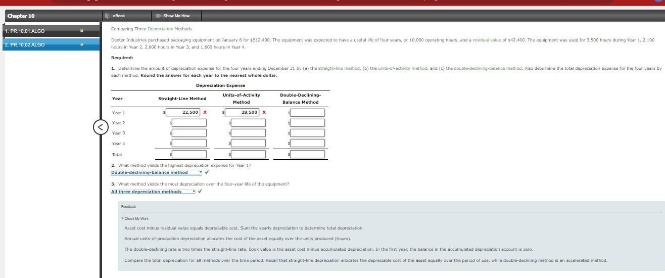  Cornparing Three Depreciation Methods HoLrs in Year 2 , 2 ,