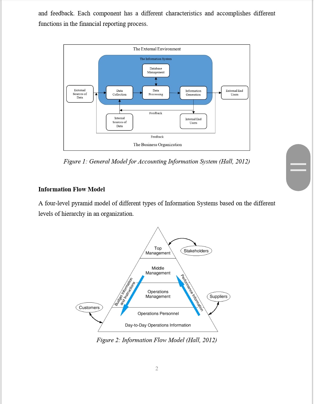 and feedback. Each component has a different characteristics and accomplishes different