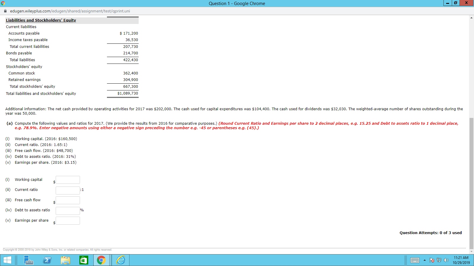 - Google Chrome - 0 edugen.wileyplus.com/edugen/shared/assignment/test/qprint.uni The following are financial statements of