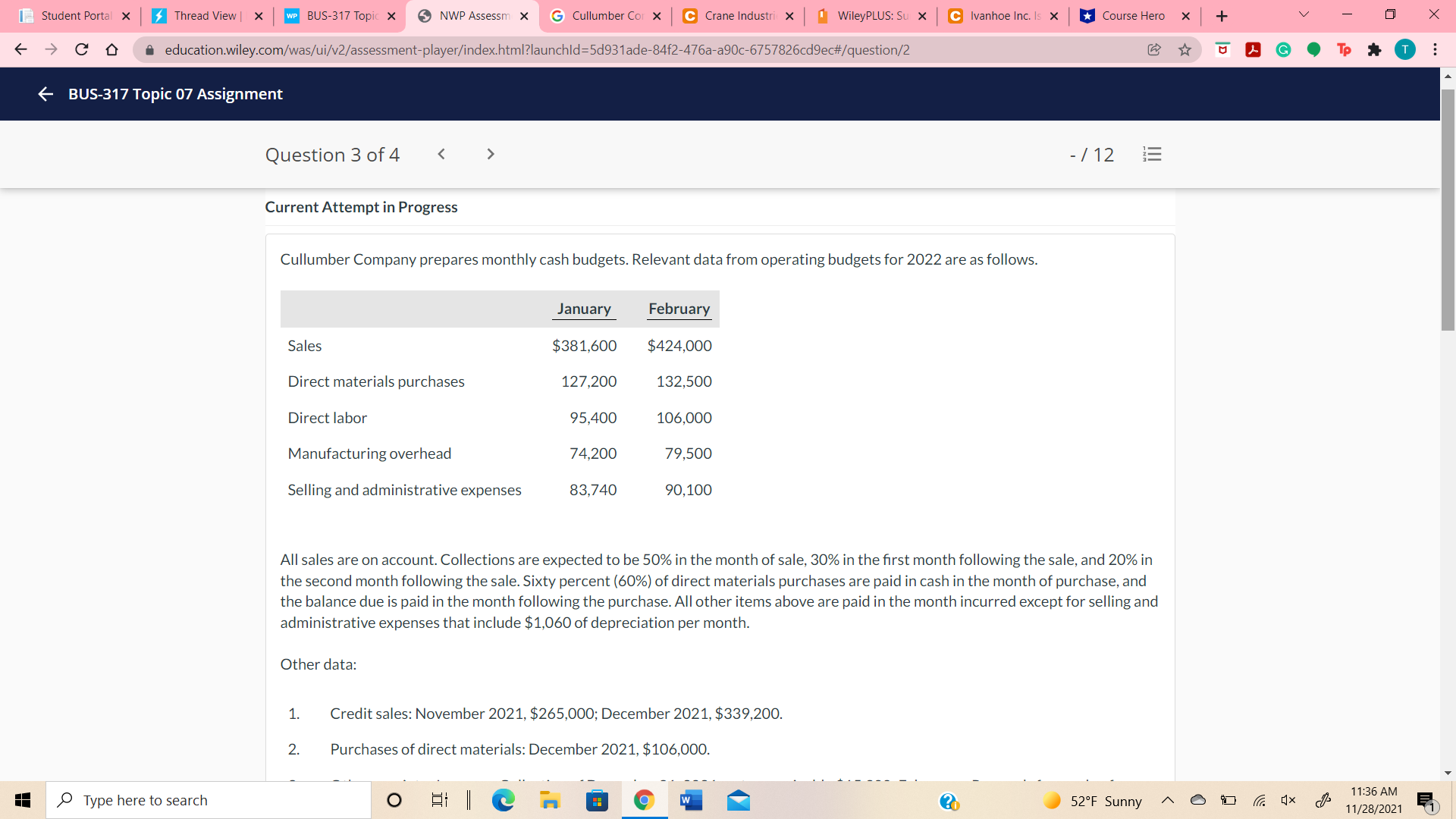 Student Portal X , Thread View | X WP BUS-317 Topic