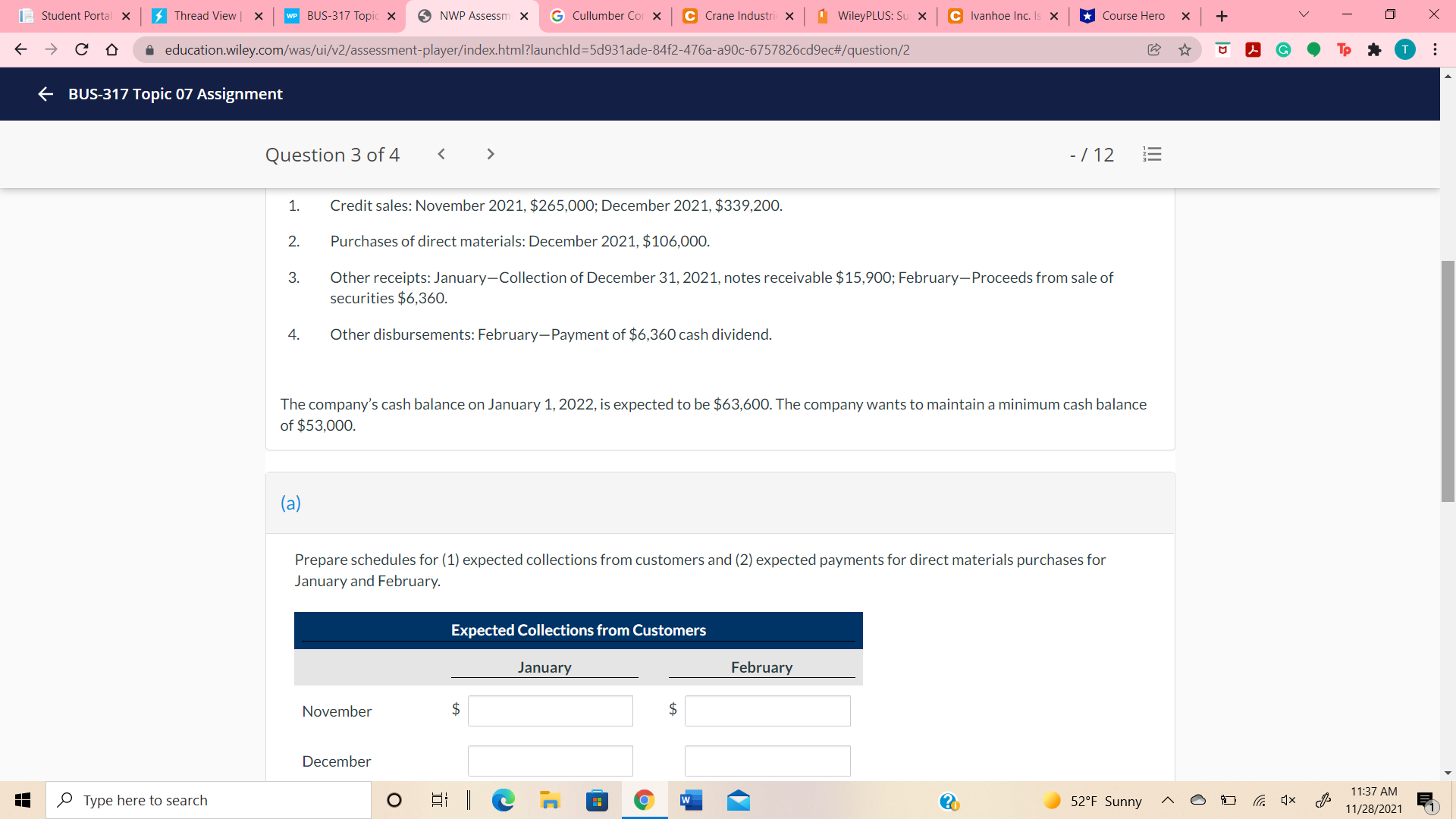 X NWP Assessm X G Cullumber Cor X C Crane Industri X