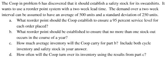 The Coop in problem 6 has discovered that it should establish
