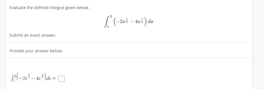 Evaluate the definite integral given below. 3 (-207 - 4xi) dx