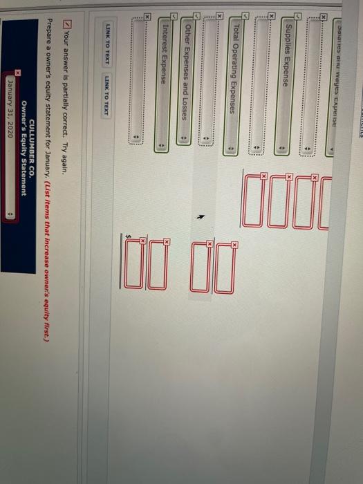 has accrued on the note payable. CULLUMBER COMPANY Worksheet For the Month