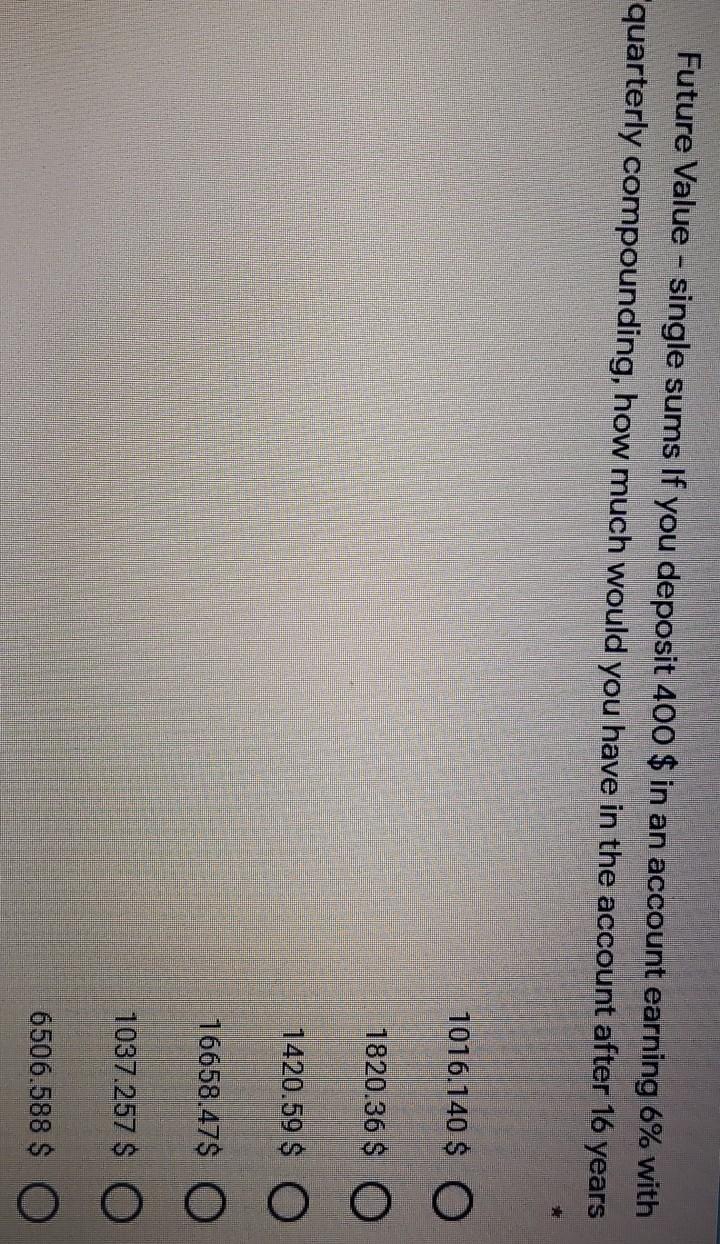 Future Value - single sums If you deposit 400 $ in an