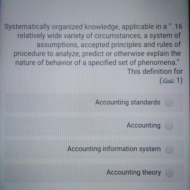 Systematically organized knowledge, applicable in a ".16 relatively wide variety of circumstances,
