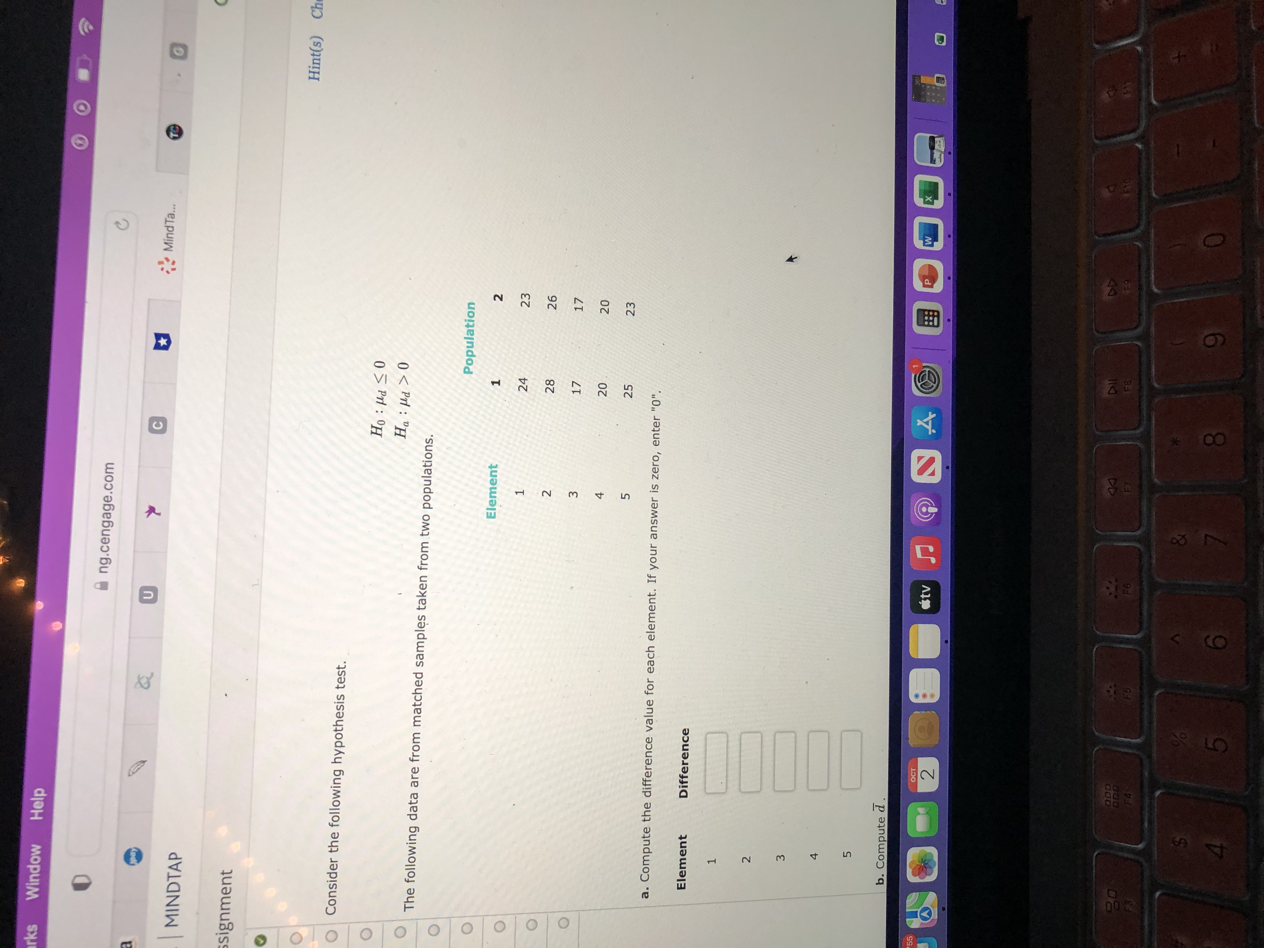  ks Window Help ng.cengage.com "MindTa . O MINDTAP signment Hint(s) Ch