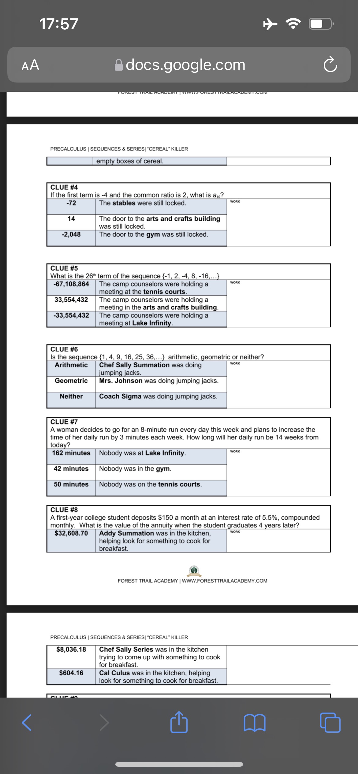 doing WORK jumping jacks. Geometric Mrs. Johnson was doing jumping jacks. Neither