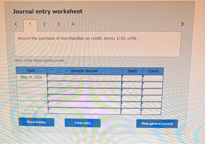 2020. Wilson Purchasing purchased \$27,000 of merchandise from Happy Sales; terms 1/10,