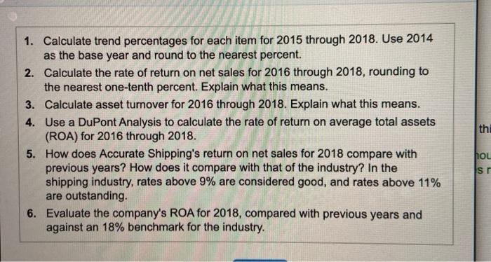 base year and round to the nearest percent rate Shinning Inc. Trand