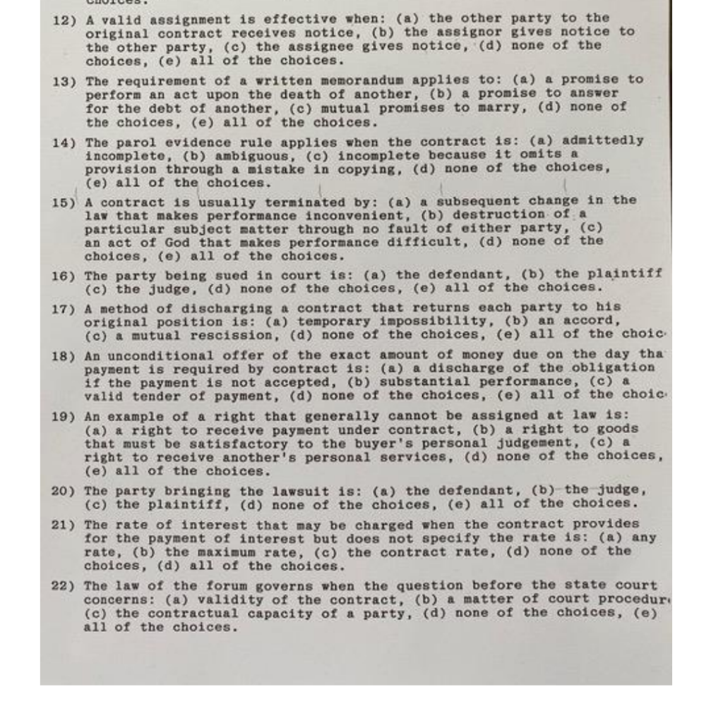 12) A valid assignment is effective when: (a) the other party to