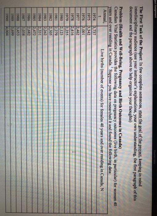ject Assignment Course Hero The First Task of the Project: In few