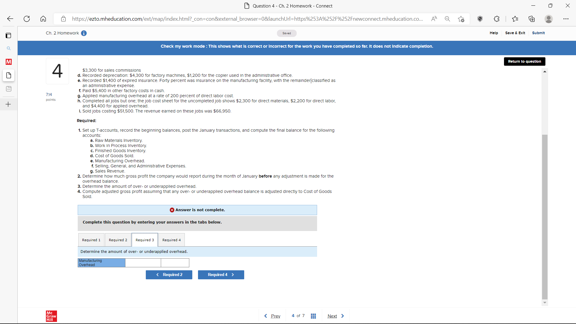 Check my work mode : This shows what is correct or Incorrect