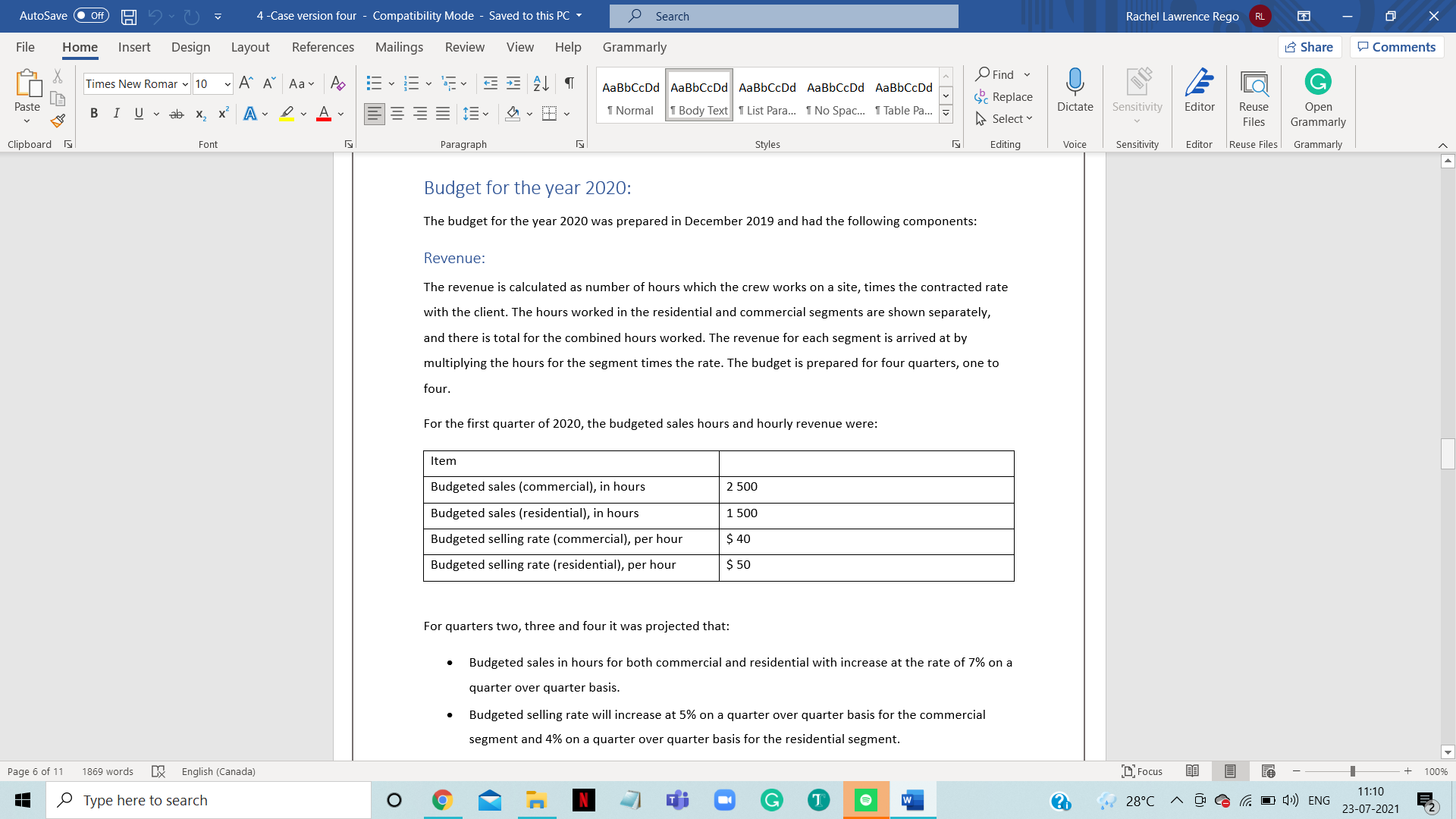  AutoSave . Off ) 4 -Case version four - Compatibility Mode