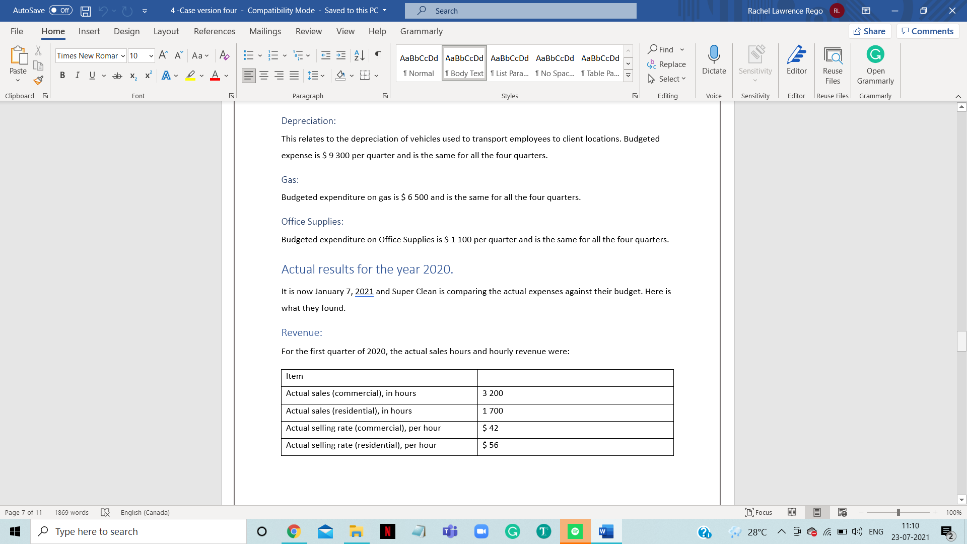 Home Insert Design Layout References Mailings Review View Help Grammarly Share Comments