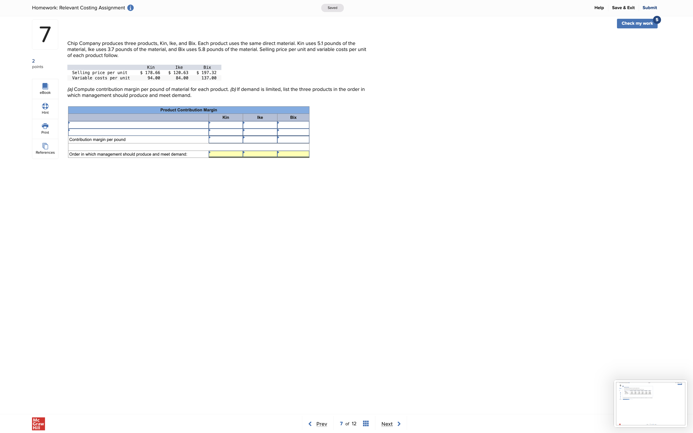3.00 $ 660, 000 The company receives a special offer for 22,000