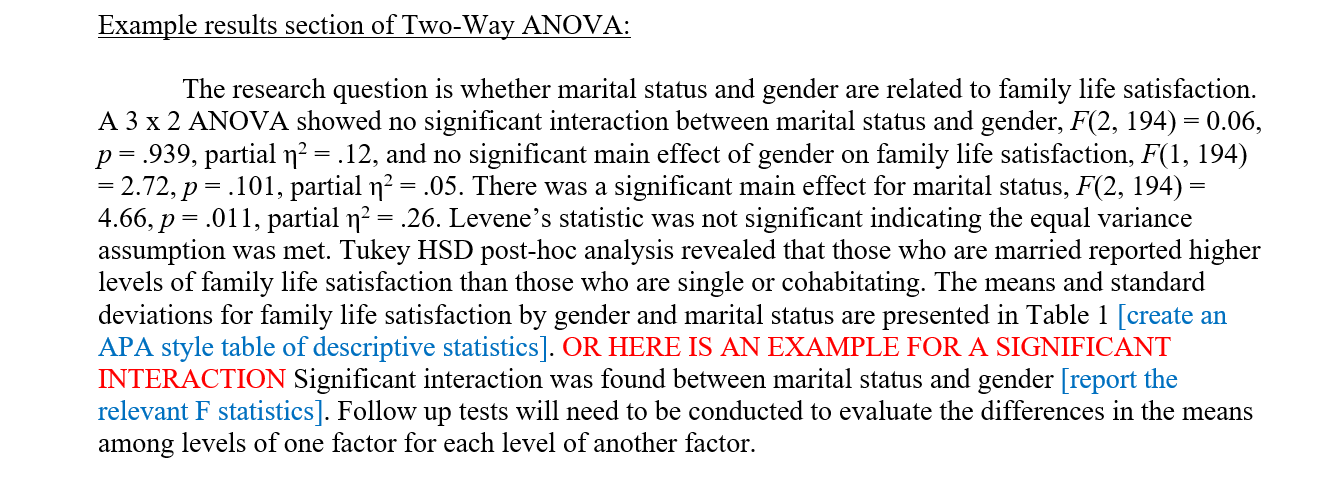 one interaction.If the F test was significant, what is the result of