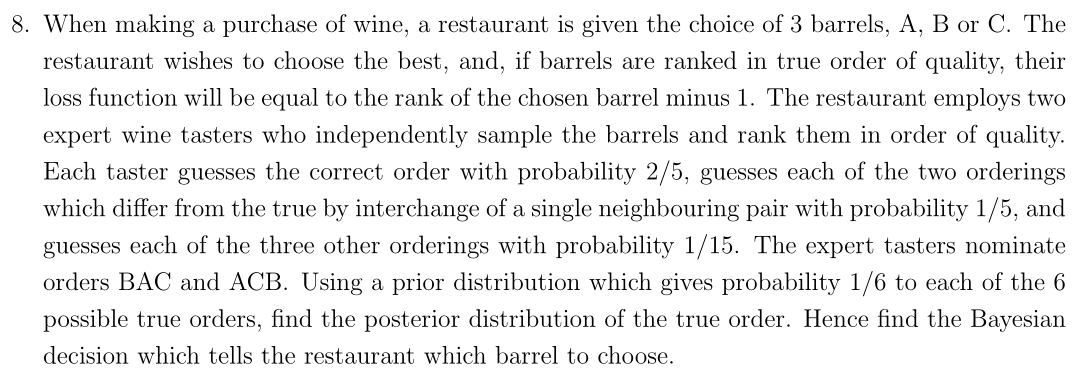 with mean A > 0 and that A has a prior distribution