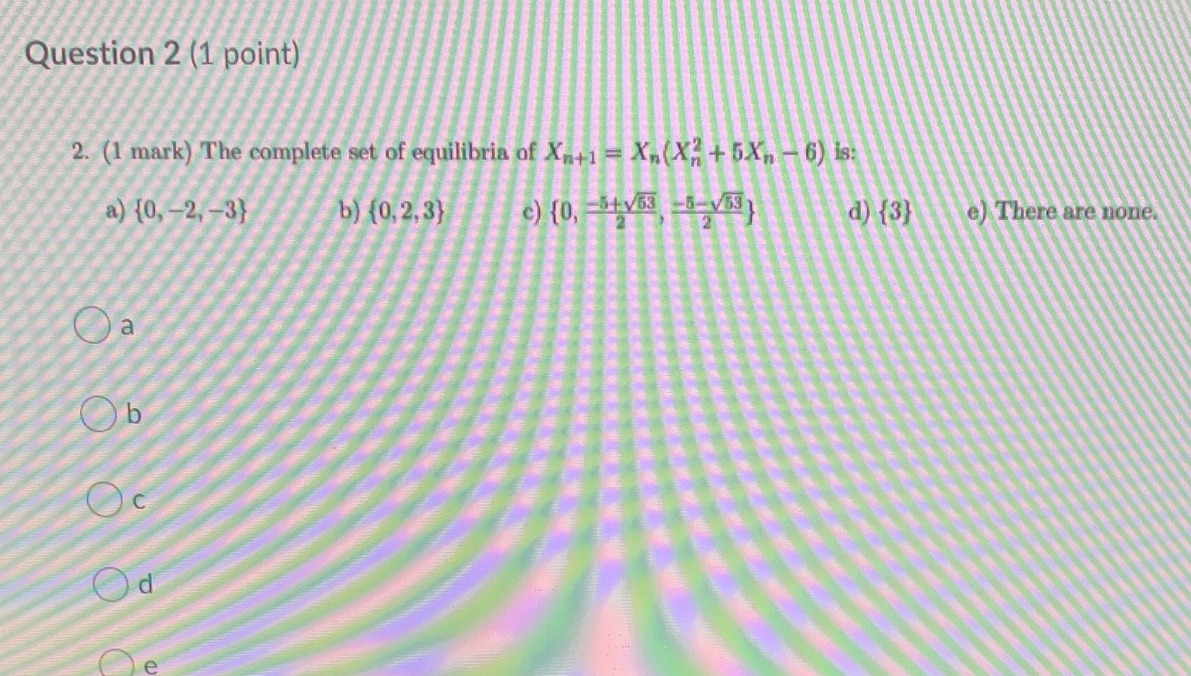 Q2 please Question 2 (1 point) 2. (1 mark) The complete set