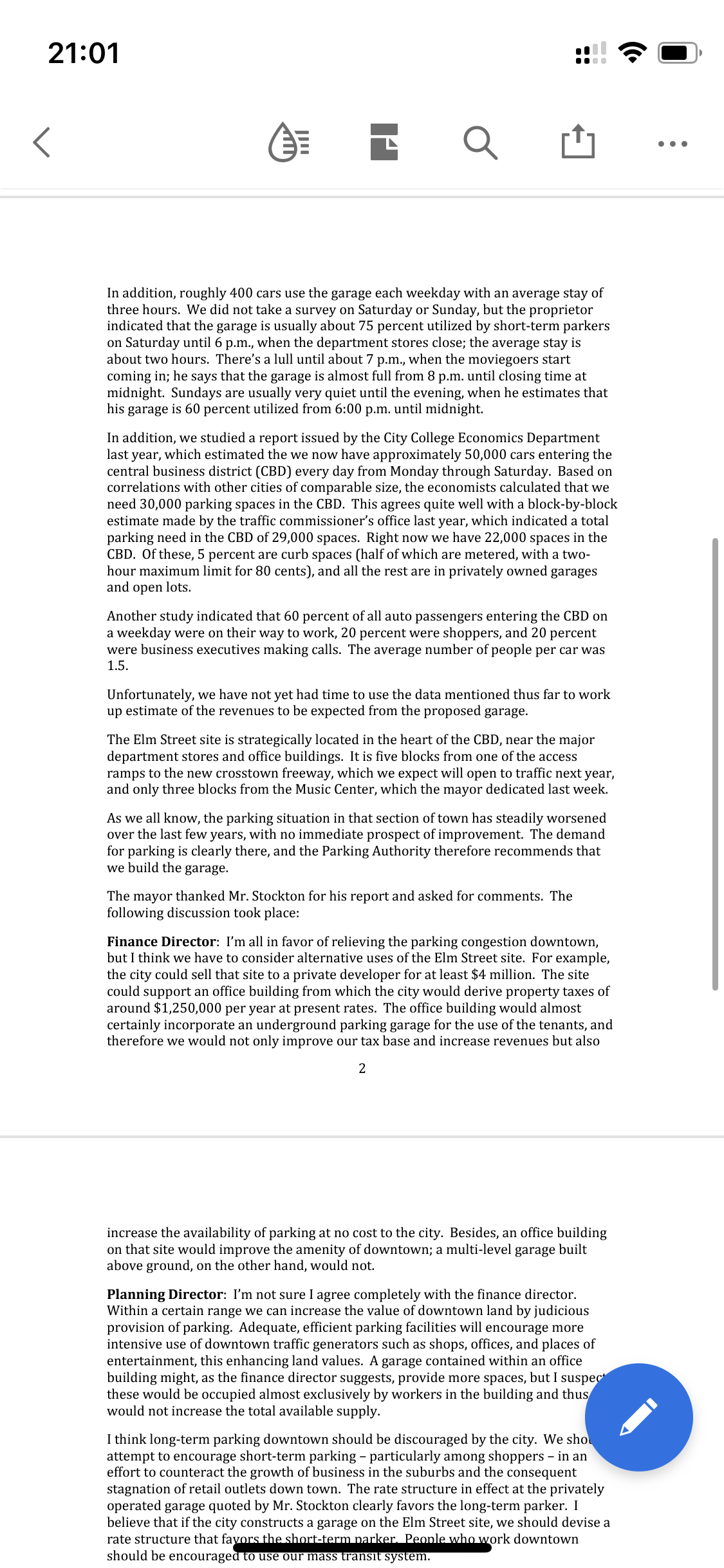 their cars. Mayor: On the other hand, I think shoppers prefer to